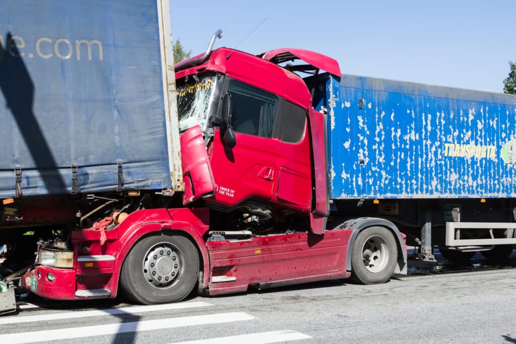 The collision of two trucks